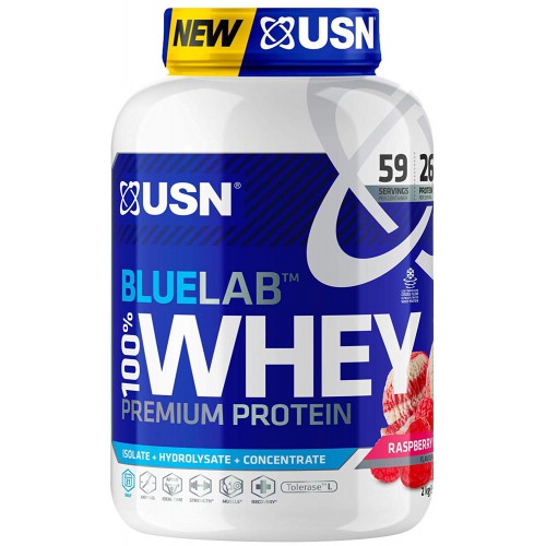 USN Bluelab 2kg 100% Whey Rasberry